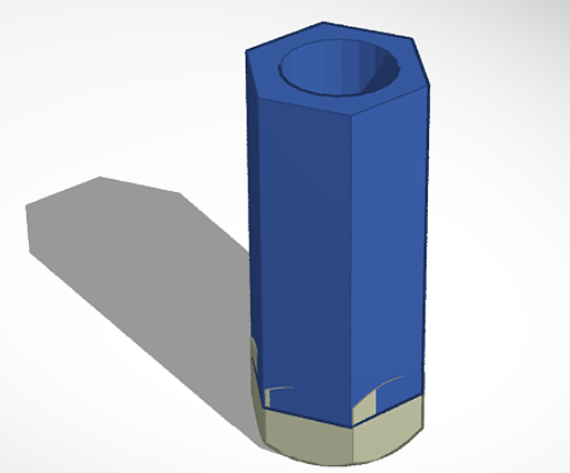 Early Tinkercad concept for the toilet seat nut extension